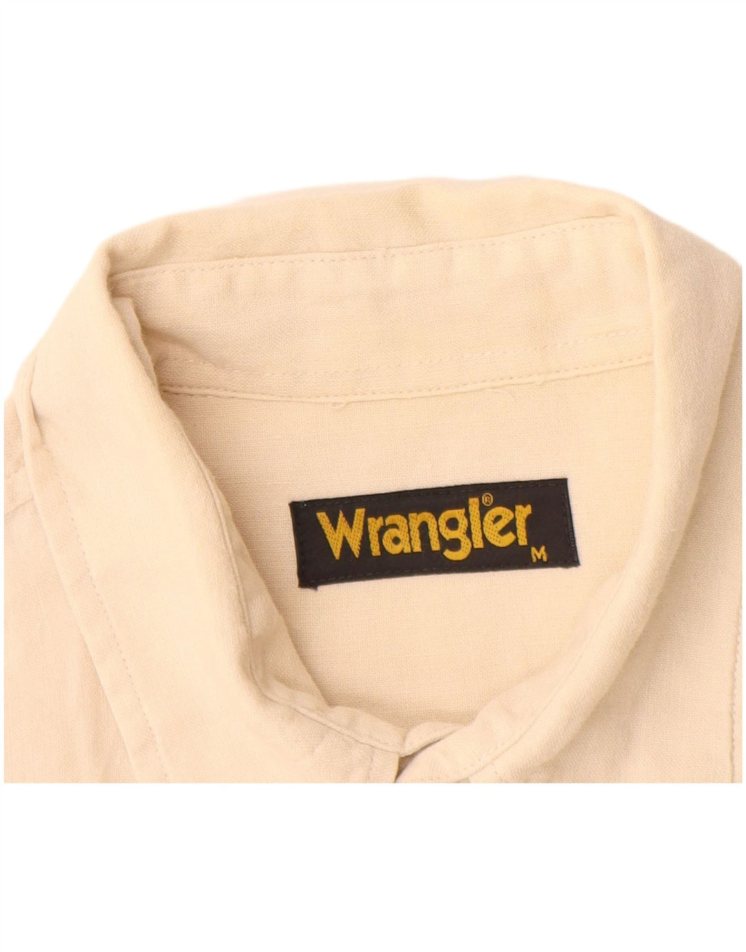 Ανδρικό κοντομάνικο πουκάμισο Wrangler Λινό σε μεσαίο μπεζ χρώμα