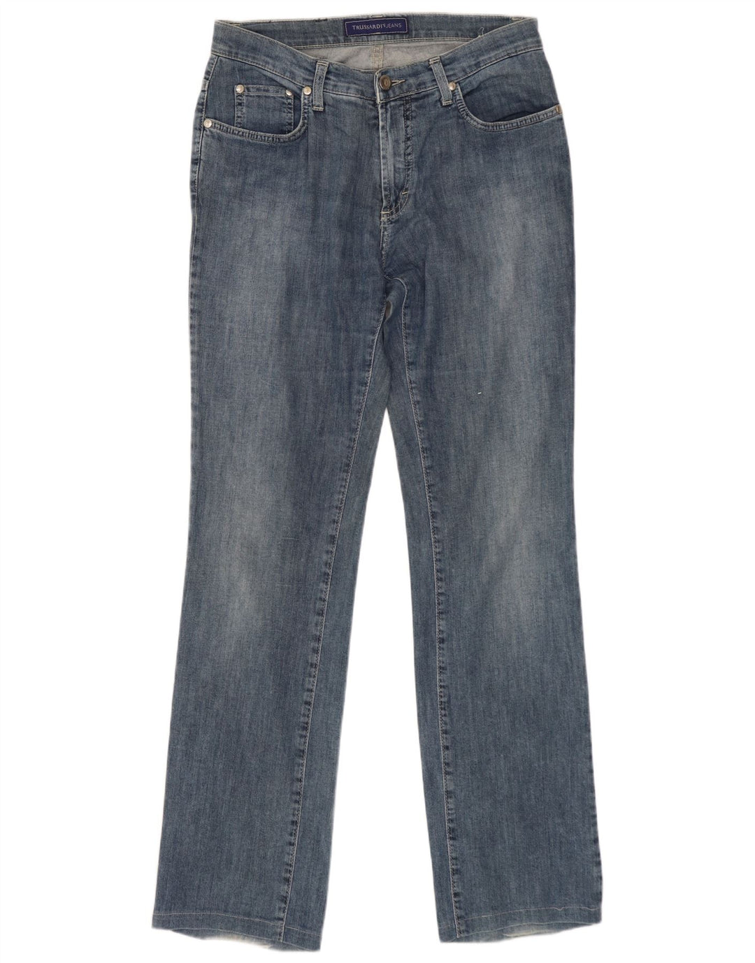 TRUSSARDI Γυναικείο ίσιο τζιν W26 L30 Μπλε βαμβακερό