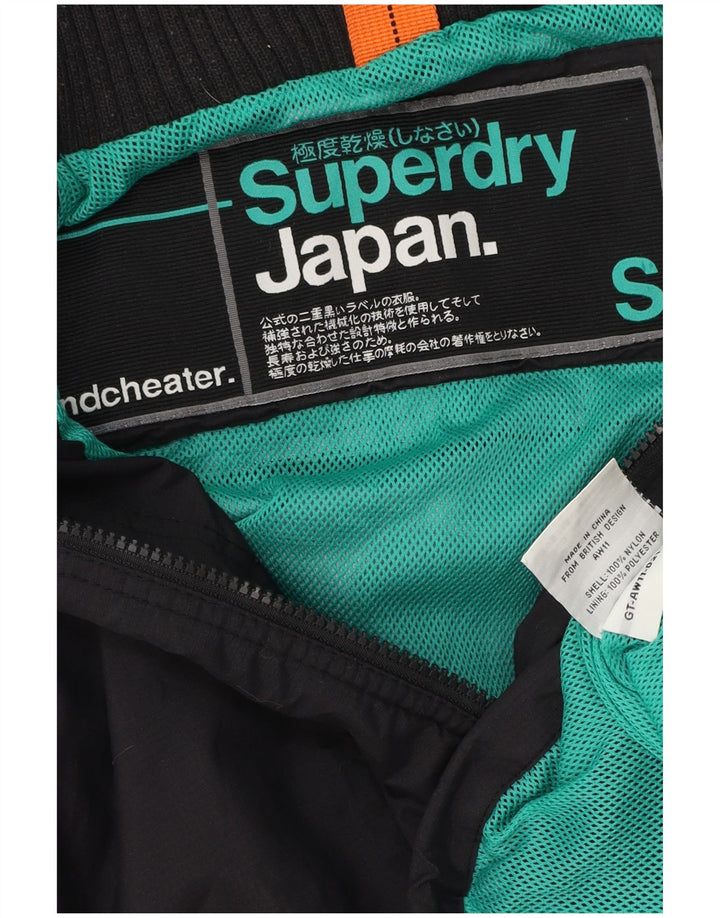 Superdry Γυναικείο τζάκετ αντιανεμικό γραφικό UK 10 Small Black Polyester
