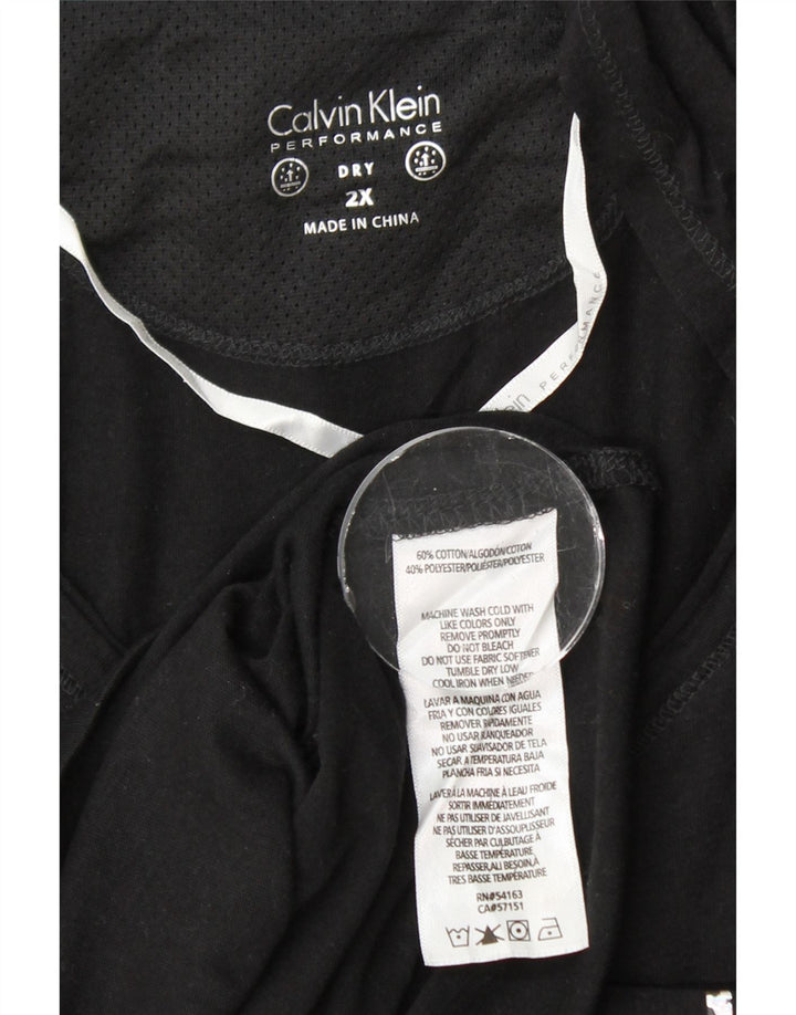 Γυναικείο γραφικό μπλουζάκι Calvin Klein Top UK 20 2XL μαύρο βαμβακερό