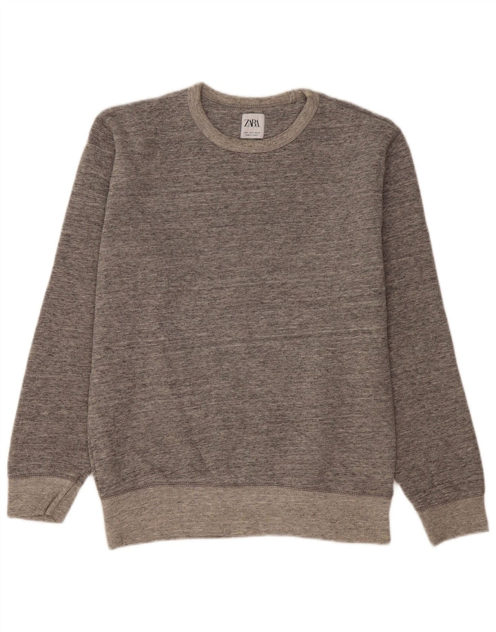 Ανδρικό φούτερ Zara Jumper Μικρό βαμβακερό σε γκρι φλύκταινες