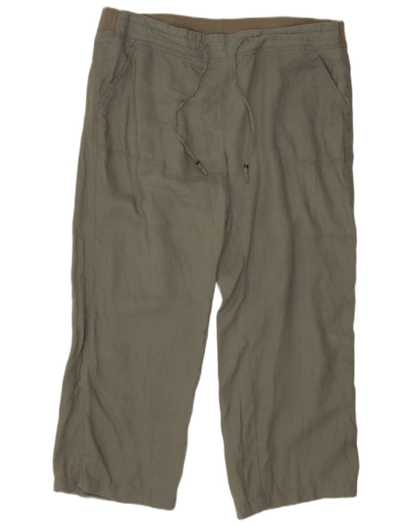 Marks & Spencer Γυναικεία Loose Fit Casual Παντελόνια UK 16 Large W38 L27 Khaki