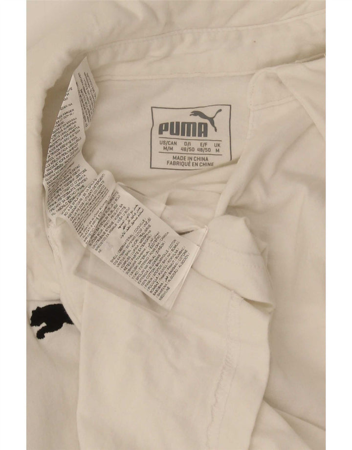 Ανδρικό πουκάμισο πόλο Puma, μεσαίο λευκό βαμβακερό