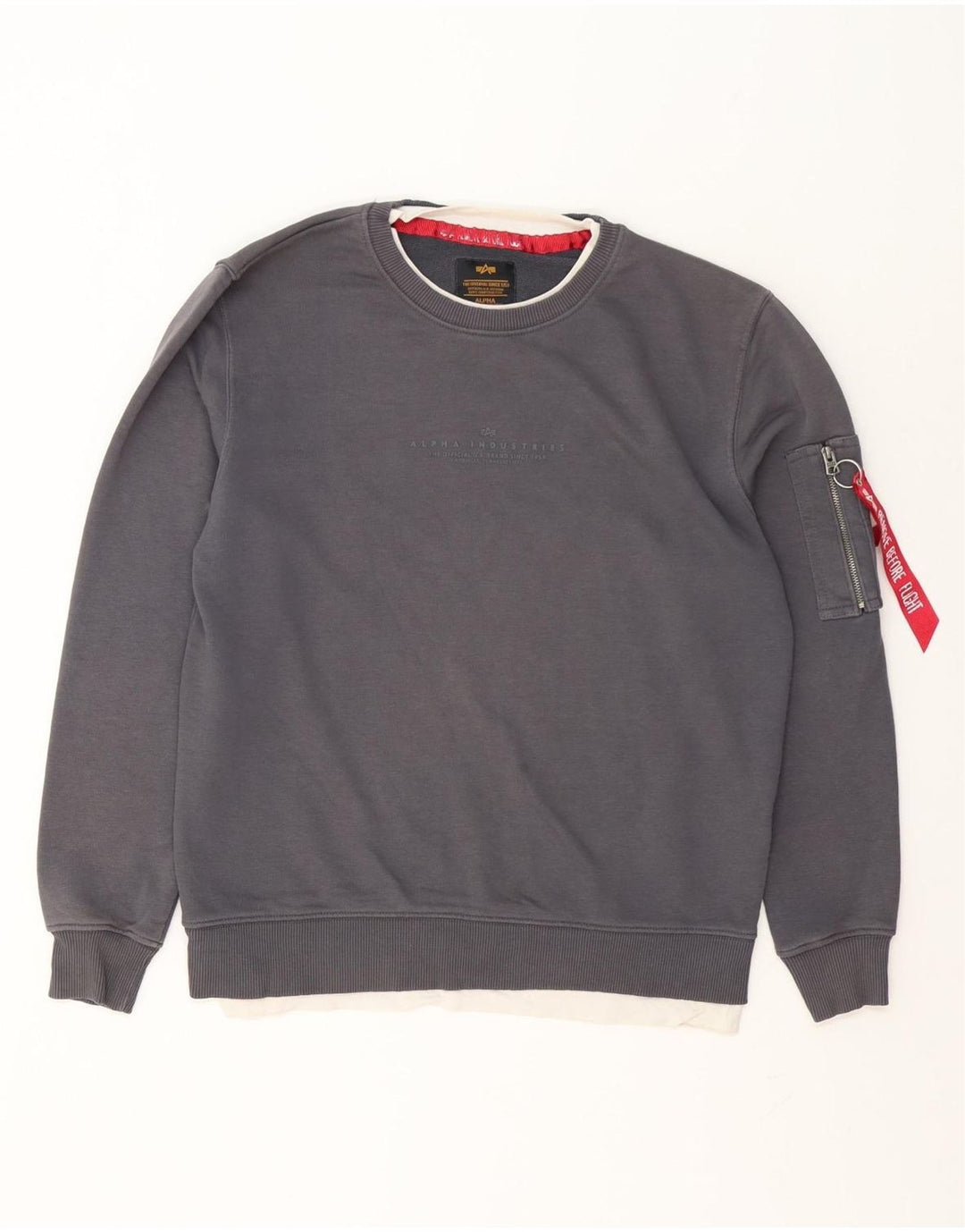 Ανδρικό γραφικό φούτερ Alpha Industries Jumper Μικρό γκρι βαμβακερό
