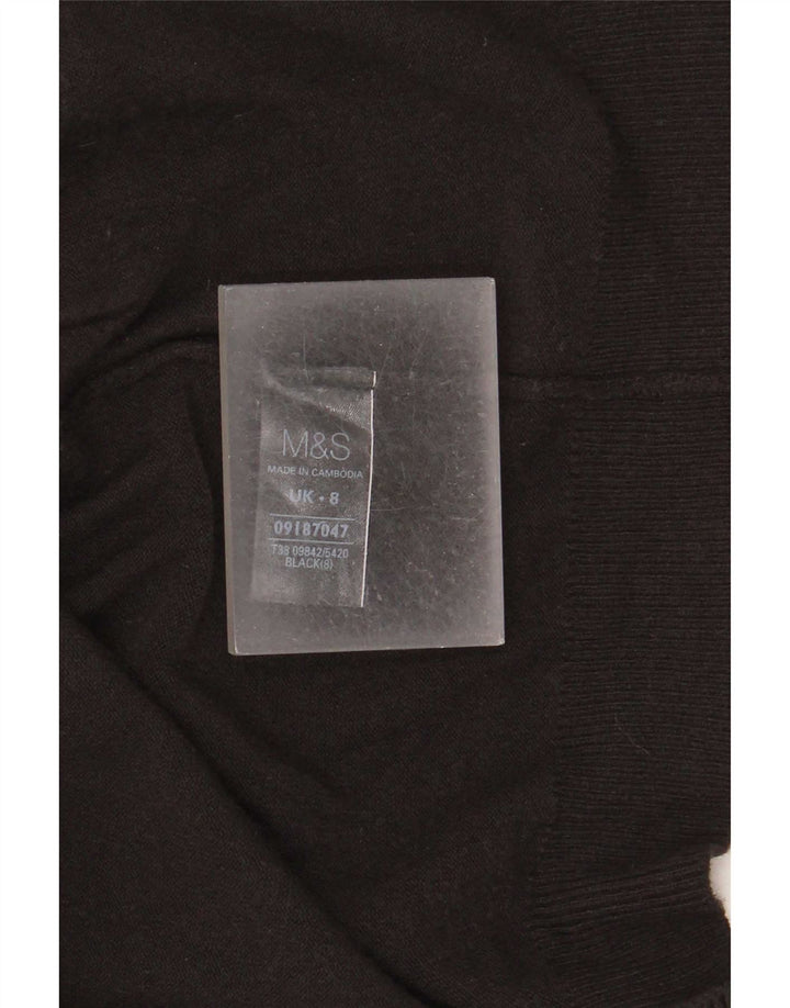 Marks & Spencer Γυναικείο Longline ανοιχτό πουλόβερ ζακέτα UK 8 Small Black