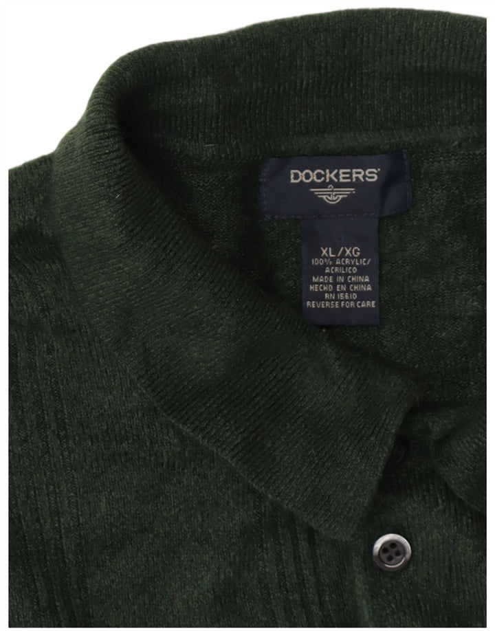 DOCKERS Ανδρικό πουλόβερ με λαιμόκοψη XL Πράσινο Ακρυλικό