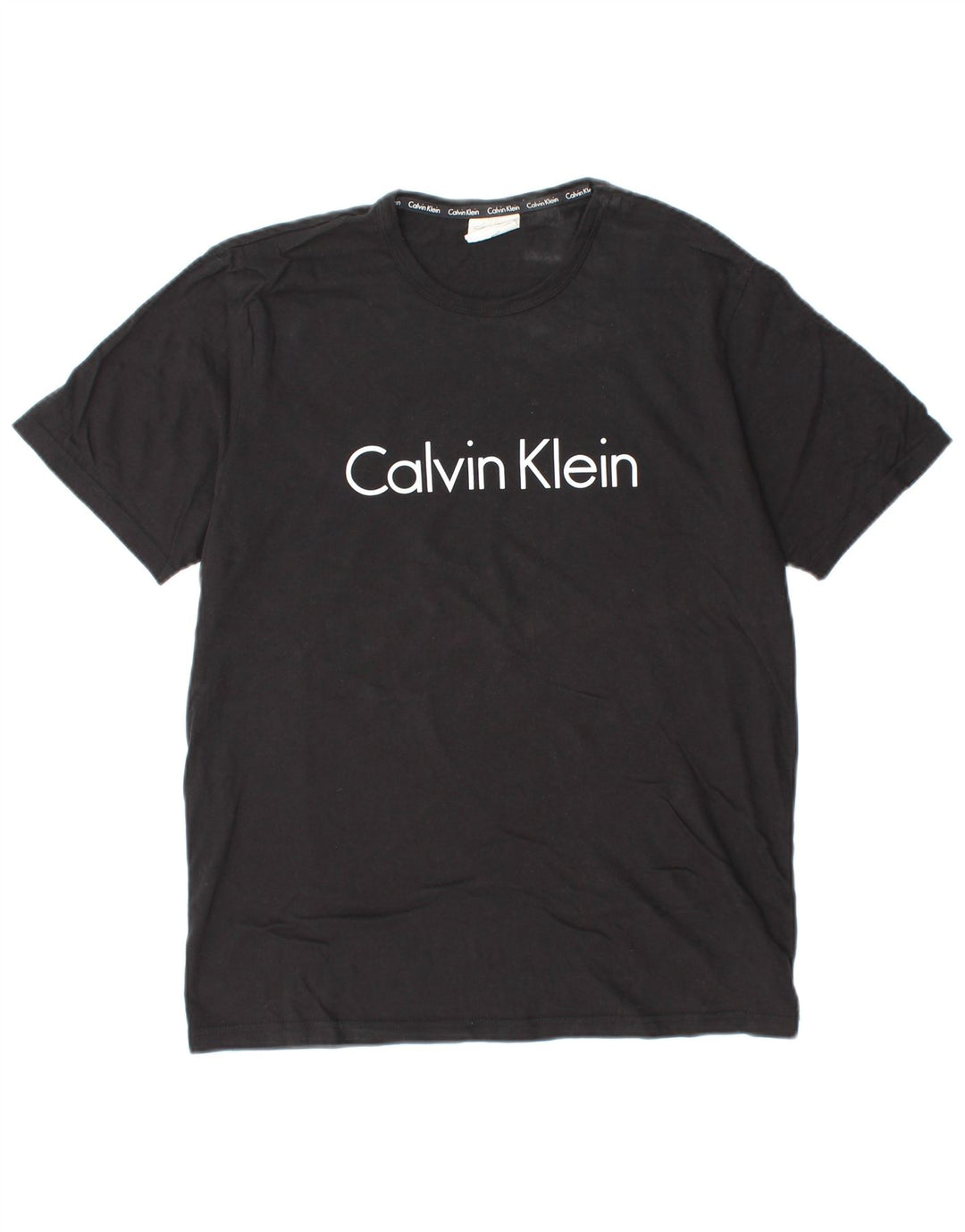 Ανδρικό γραφικό T-shirt CALVIN KLEIN Τοπ μεσαίο μαύρο βαμβακερό
