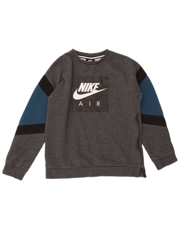 Γραφικό φούτερ NIKE Boys Jumper 13-14 ετών XL Γκρι χρώματος βαμβακερό