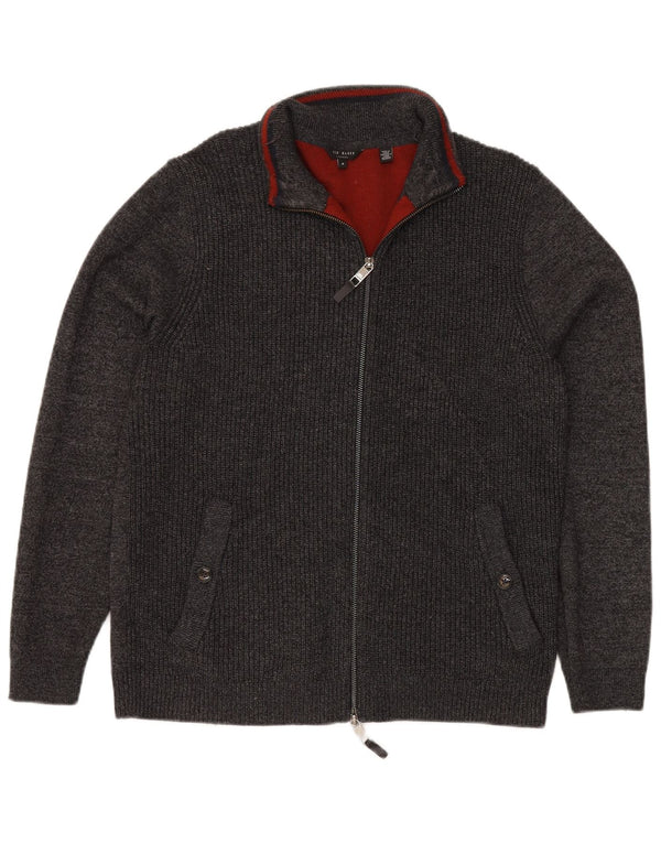 TED BAKER Ανδρική ζακέτα πουλόβερ Size 4 Large Grey Polyester