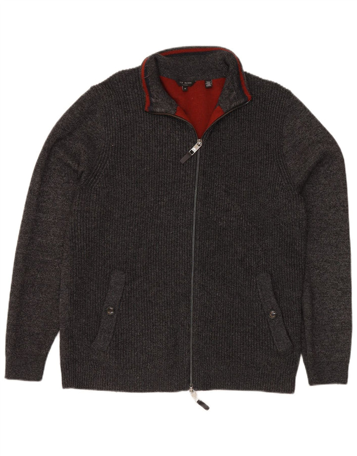 TED BAKER Ανδρική ζακέτα πουλόβερ Size 4 Large Grey Polyester
