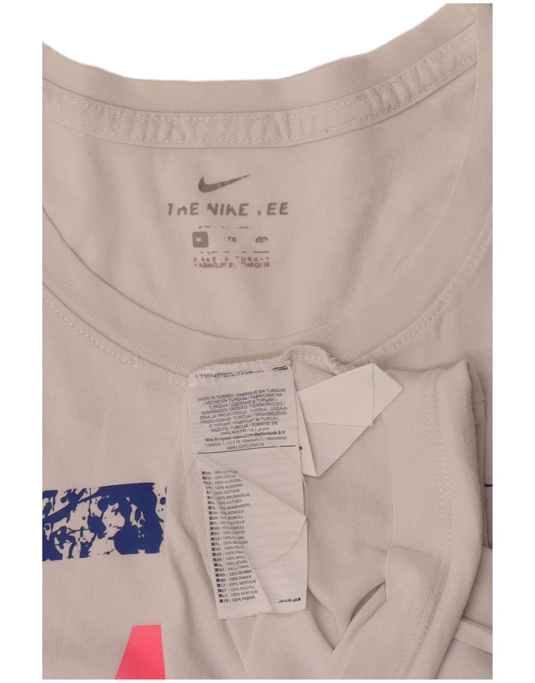 Ανδρικό γραφικό μπλουζάκι Nike 2XL λευκό βαμβακερό