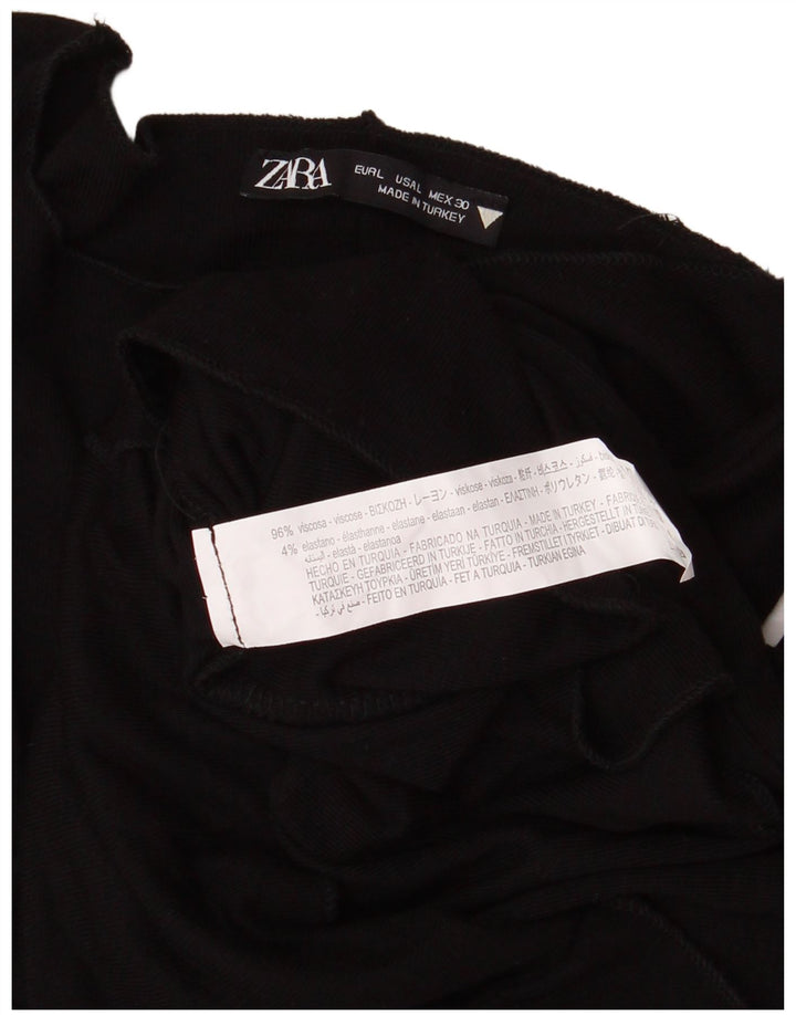 Zara Γυναικείο τοπ μακρυμάνικο UK 14 μεγάλη μαύρη βισκόζη