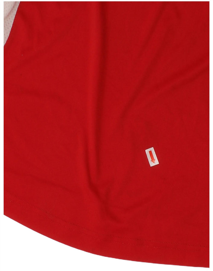 ADIDAS Boys T-shirt Top 11-12 Years Red Colourblock Polyester