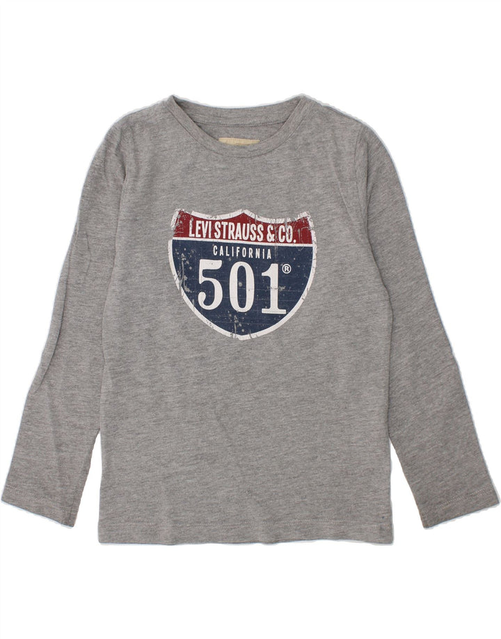 LEVI'S Boys Graphic Top Long Sleeve 5-6 Years Grey Cotton Vintage Levi's and Second-Hand Levi's from Messina Hembry 