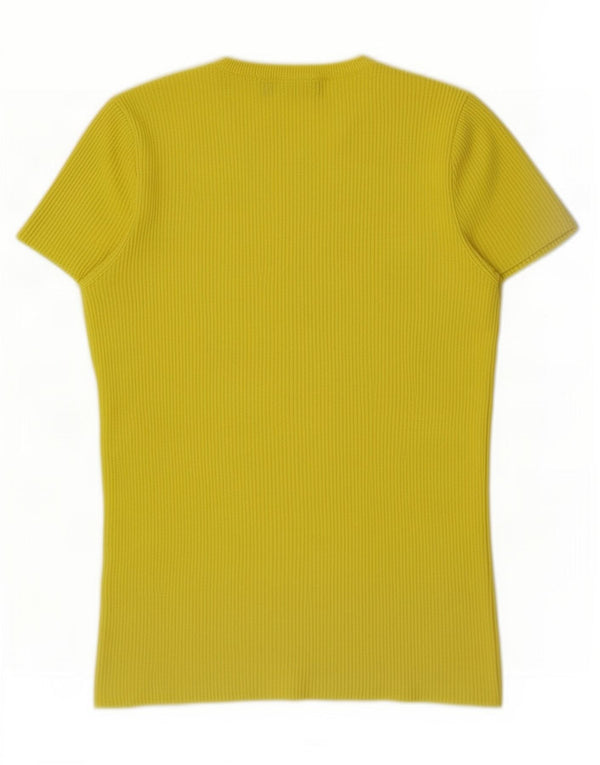 Zara Γυναικείο T-Shirt Top UK 10 Small Yellow Viscose