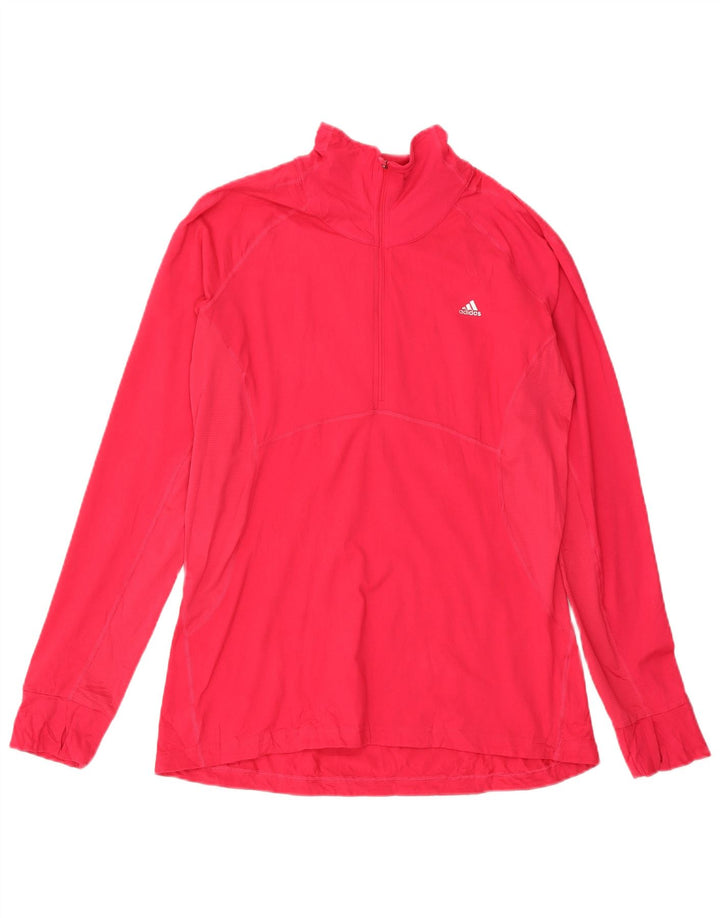 Γυναικεία φόρμα πουλόβερ με φερμουάρ ADIDAS Climalite Top UK 20/22 XL Red