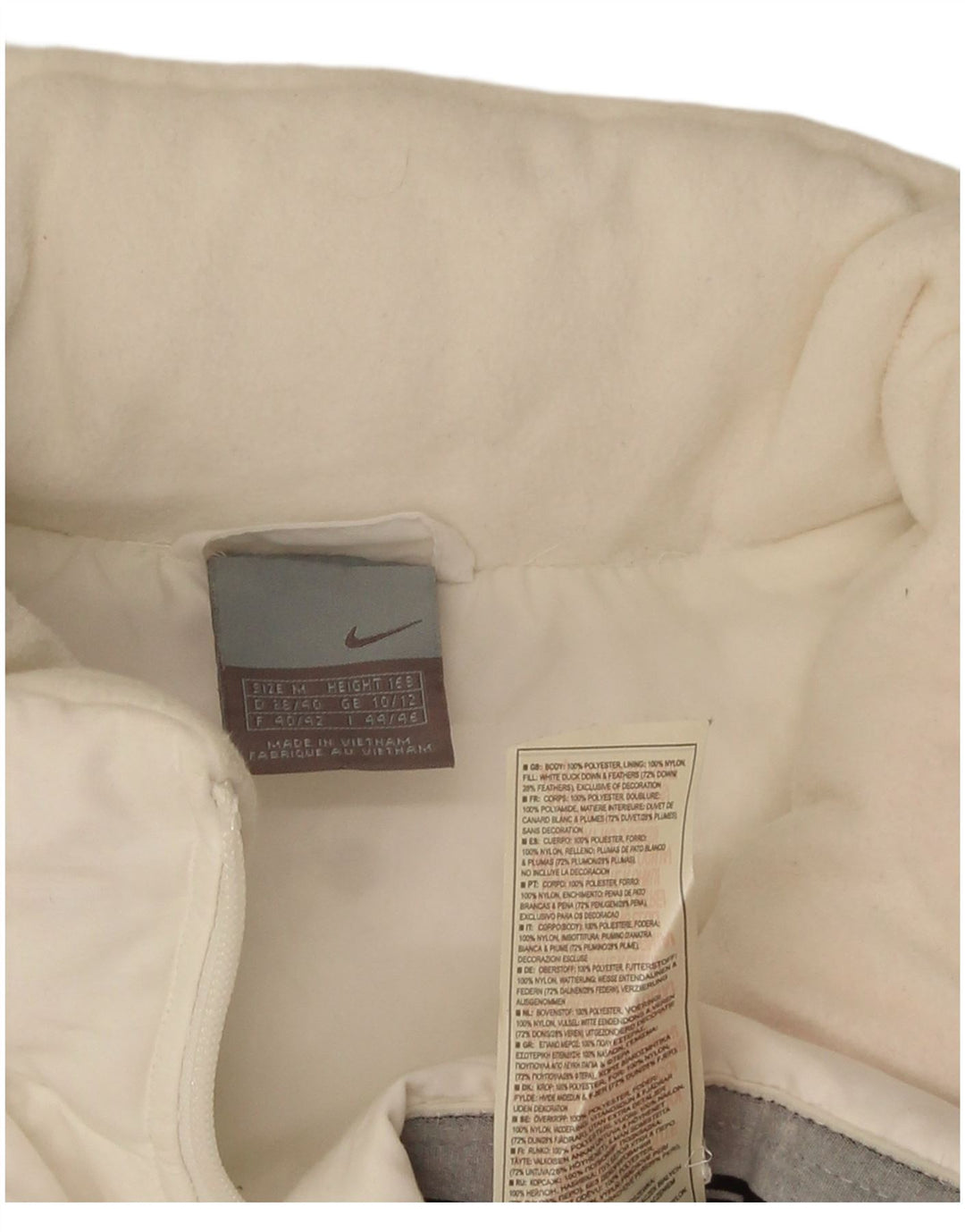 Γυναικείο μπουφάν Nike με επένδυση UK 10/12 Μεσαίο λευκό πολυεστέρας