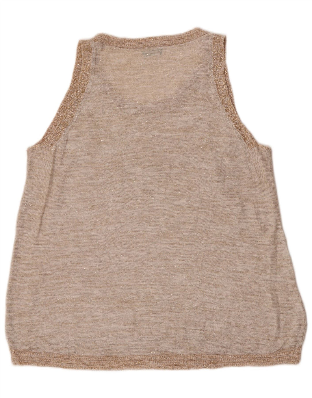 Benetton Γυναικείο Γιλέκο Tank Top UK 14 Medium Beige Λευκό