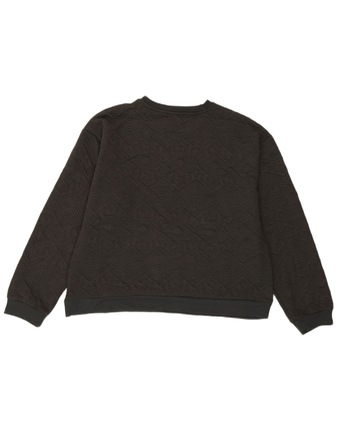Zara Γυναικείο πουλόβερ Crop UK 14 Large Grey Geometric Polyester