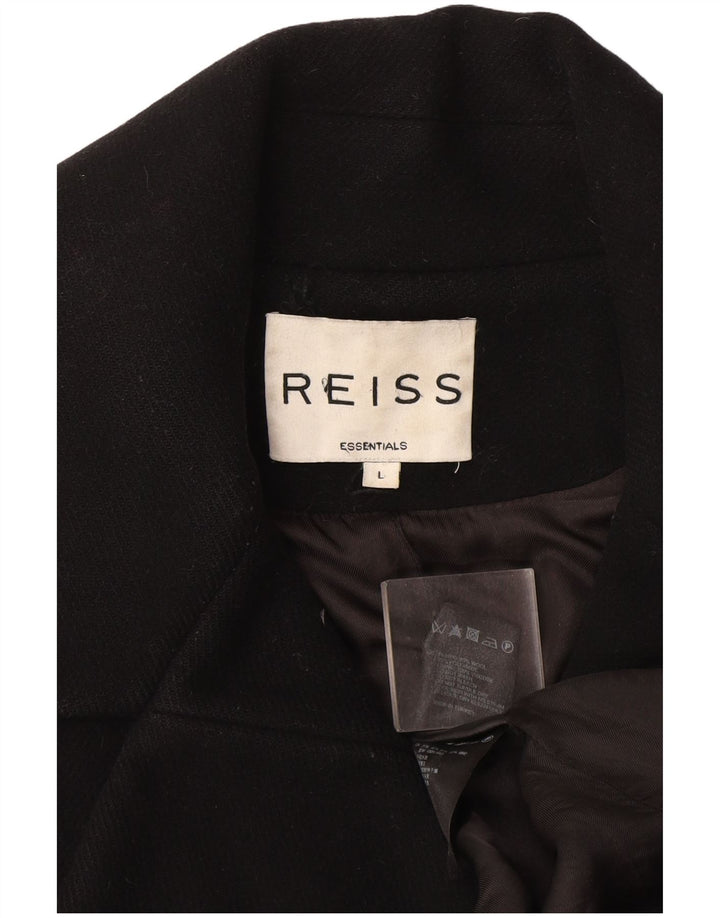 Γυναικείο παλτό Reiss UK 14 μεγάλο μαύρο μαλλί