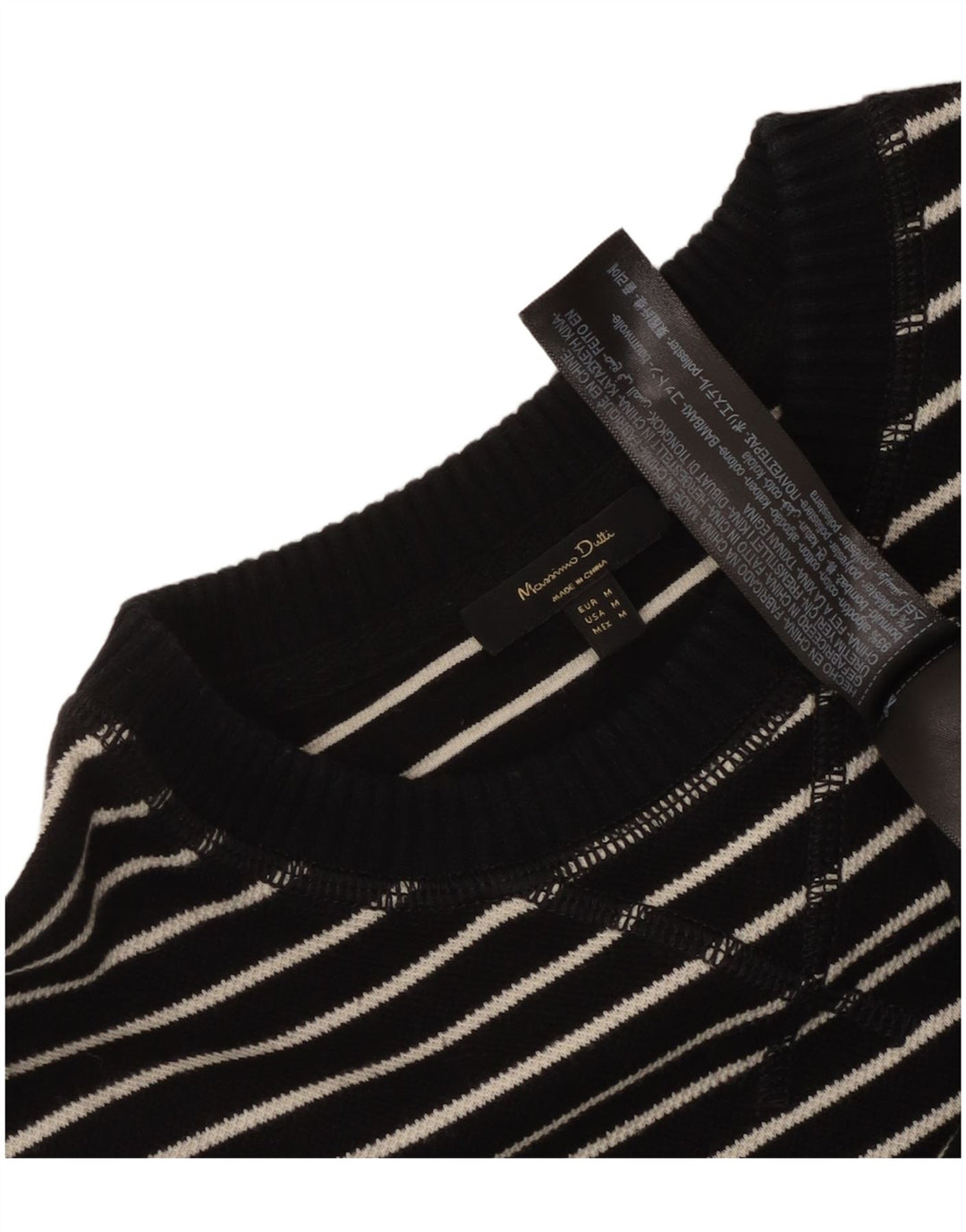 Massimo Dutti γυναικείο μακρυμάνικο 14 μεσαίο βαμβακερό μαύρο ριγέ