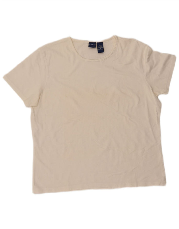 Γυναικείο T-Shirt IZOD Top UK 18 XL Λευκό βαμβακερό