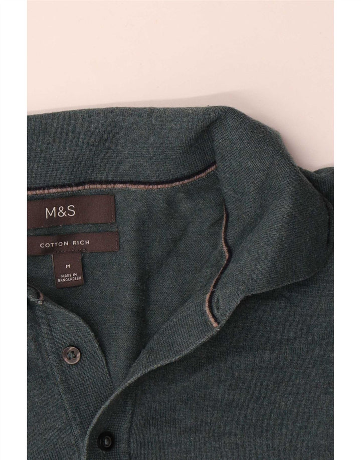 Marks & Spencer Ανδρικό πουλόβερ με λαιμό polo, μεσαίο βαμβακερό