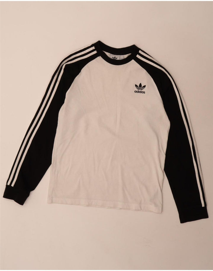 Adidas Ανδρικό μακρυμάνικο μπλουζάκι από βαμβακερό μεσαίο λευκό χρώμα
