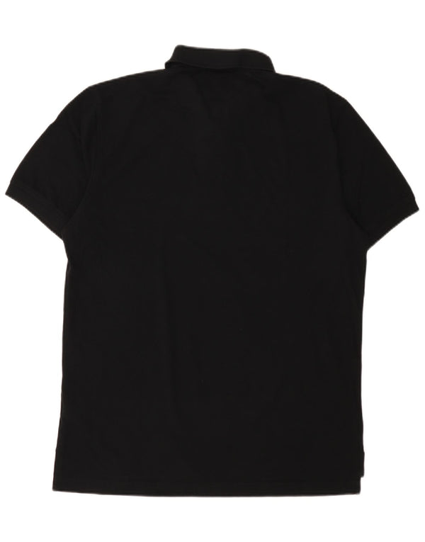 Tommy Hilfiger Mens Regular Fit Polo Shirt Large Black Cotton