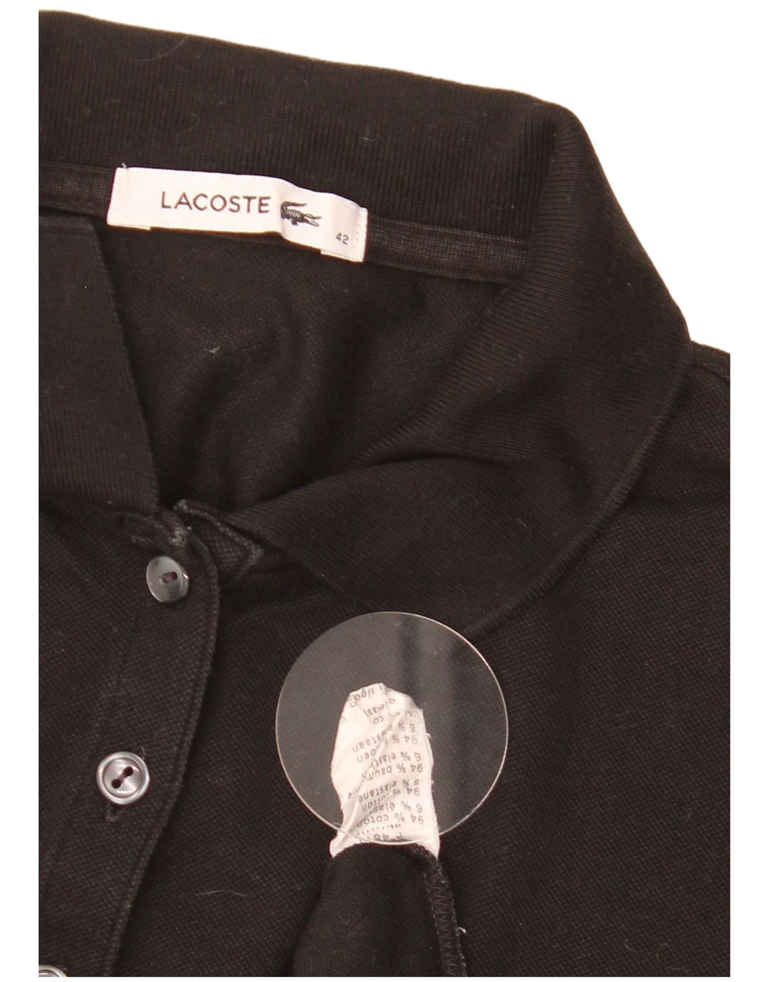 Γυναικείο πουκάμισο Polo Lacoste Νούμερο 42 Μεγάλο μαύρο βαμβακερό