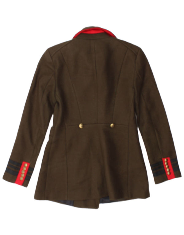 Zara Γυναικείο σακάκι με διπλό στήθος UK 10 Small Khaki ριγέ