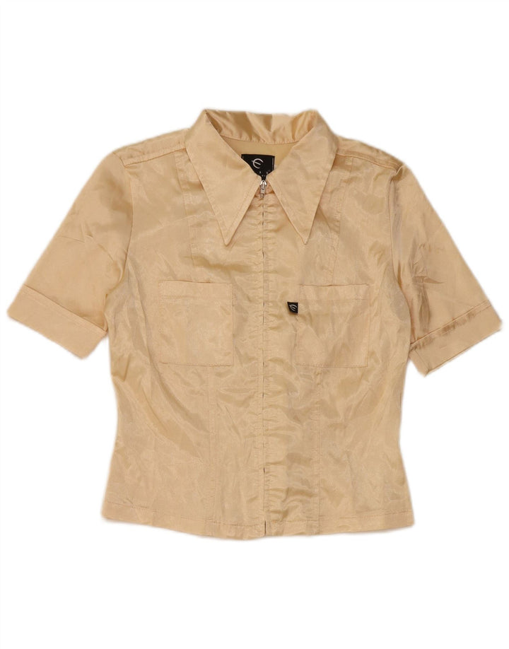 Easy γυναικείο κοντομάνικο μπλούζα UK 10 Small Beige Polyester