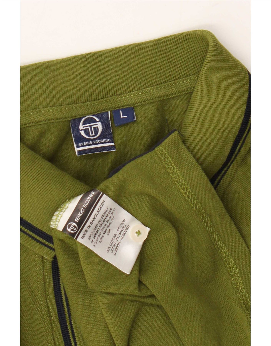 Sergio Tacchini Ανδρικό μπλουζάκι πόλο μεγάλο χακί βαμβακερό