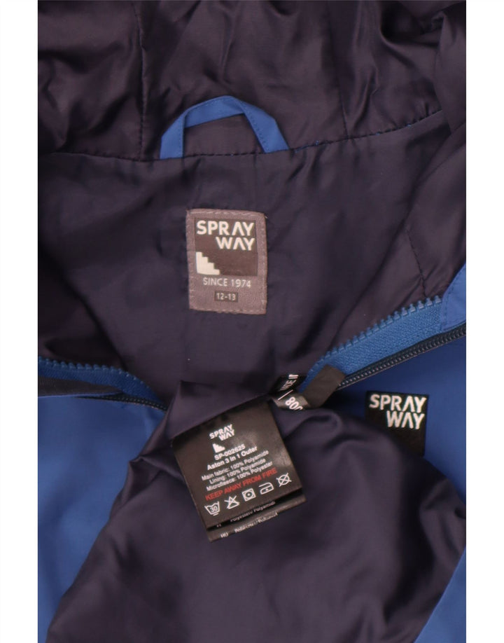 Sprayway Boys Hooded Rain Jacket 12-13 Years Blue Polyamide