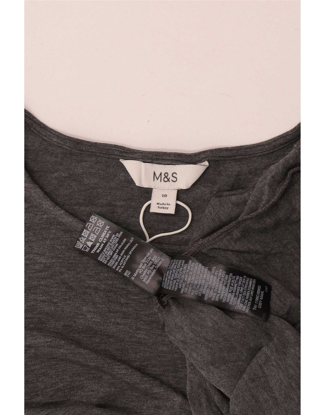 Marks & Spencer Γυναικείο τοπ μακρυμάνικο UK 10 Small Grey Acrylic