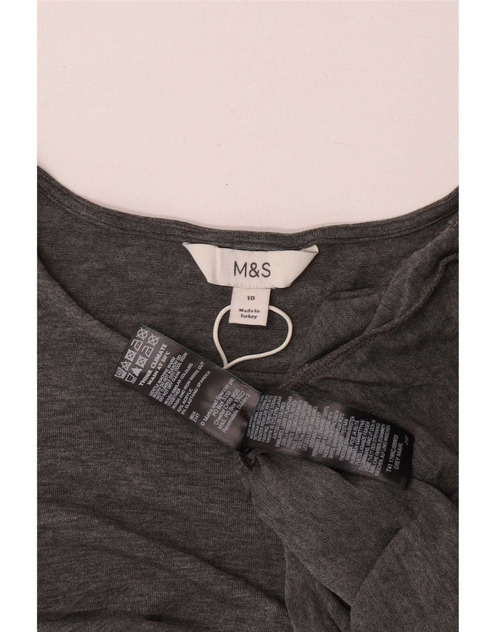 Marks & Spencer Γυναικείο τοπ μακρυμάνικο UK 10 Small Grey Acrylic