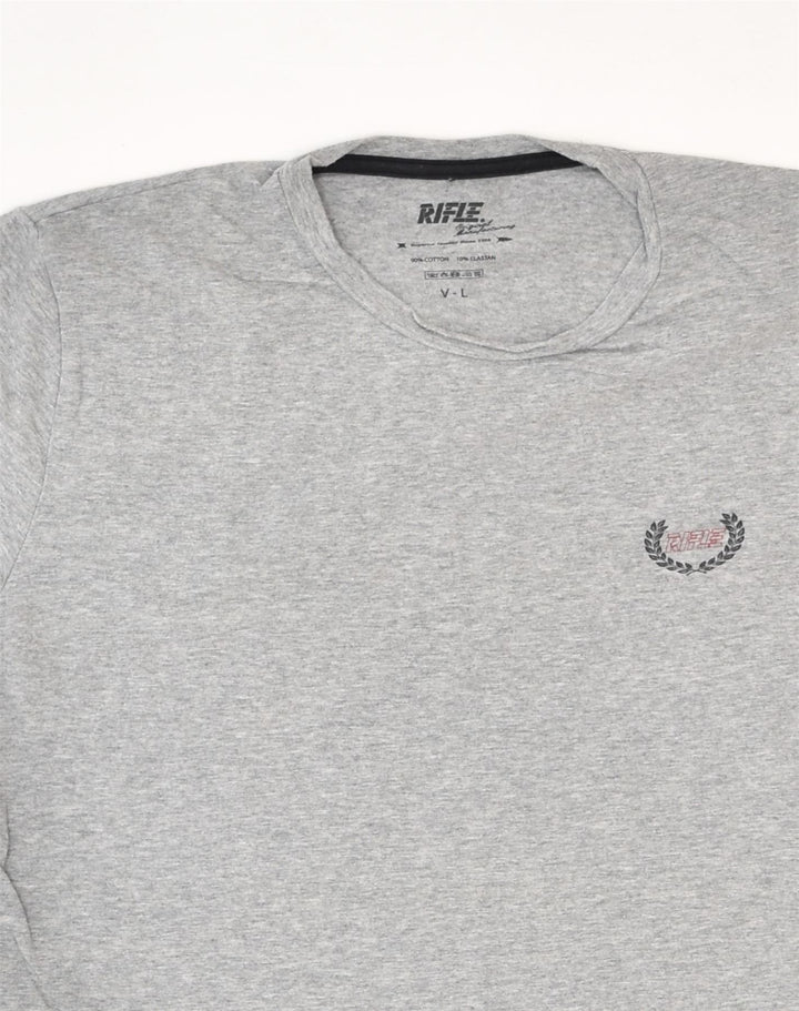 RIFLE Mens T-Shirt Large Grey Cotton | Vintage Rifle | Thrift | Second-Hand Rifle | Used Clothing | Messina Hembry 