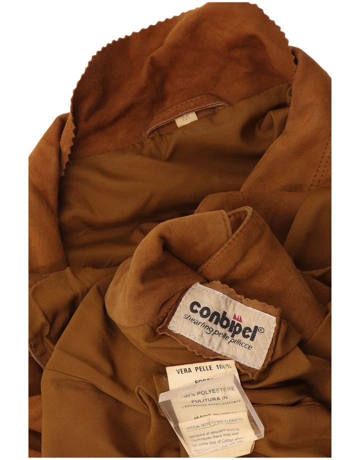 Conbipel Γυναικείο Suede 3 Button Jacket UK 14 Medium Brown Δερμάτινο