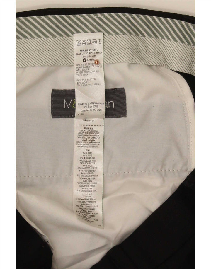 Marks & Spencer Ανδρικό ίσιο παντελόνι W34 L33 Μαύρο πολυεστέρα