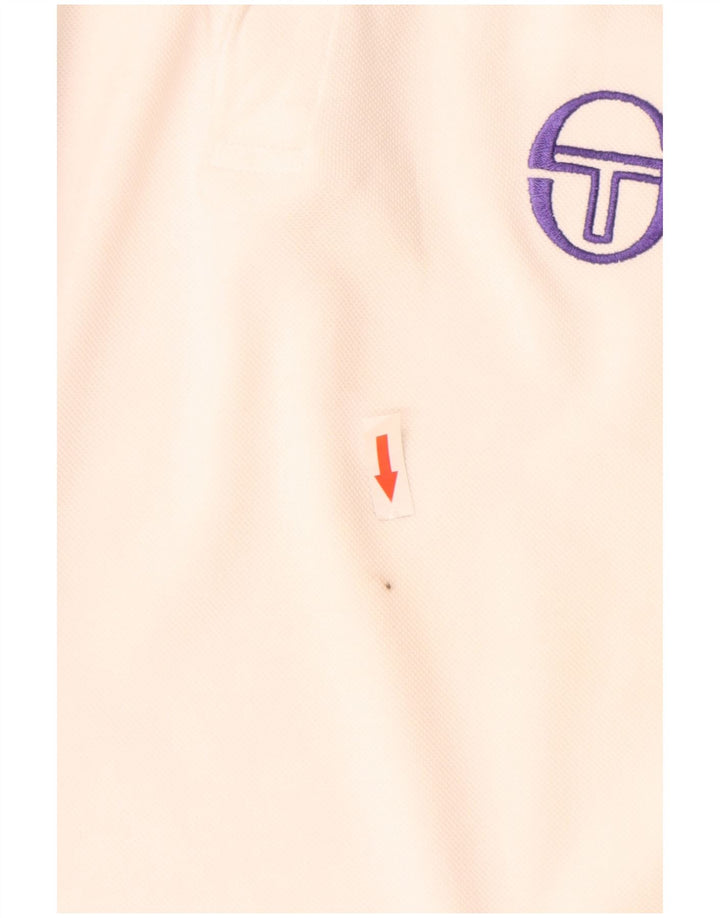 Sergio Tacchini Ανδρικό γραφικό πόλο μπλουζάκι μικρό λευκό βαμβακερό