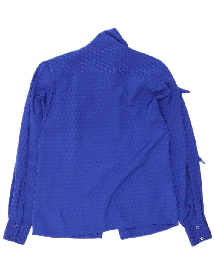 Evan Picone Γυναικείο πουκάμισο με γραβάτα μπλούζα US 4 Small Blue Houndstooth