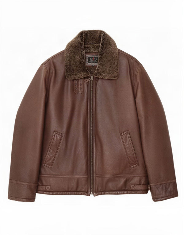 Ανδρικό Shearling Jacket Itallo IT 50 Large Brown Δερμάτινο