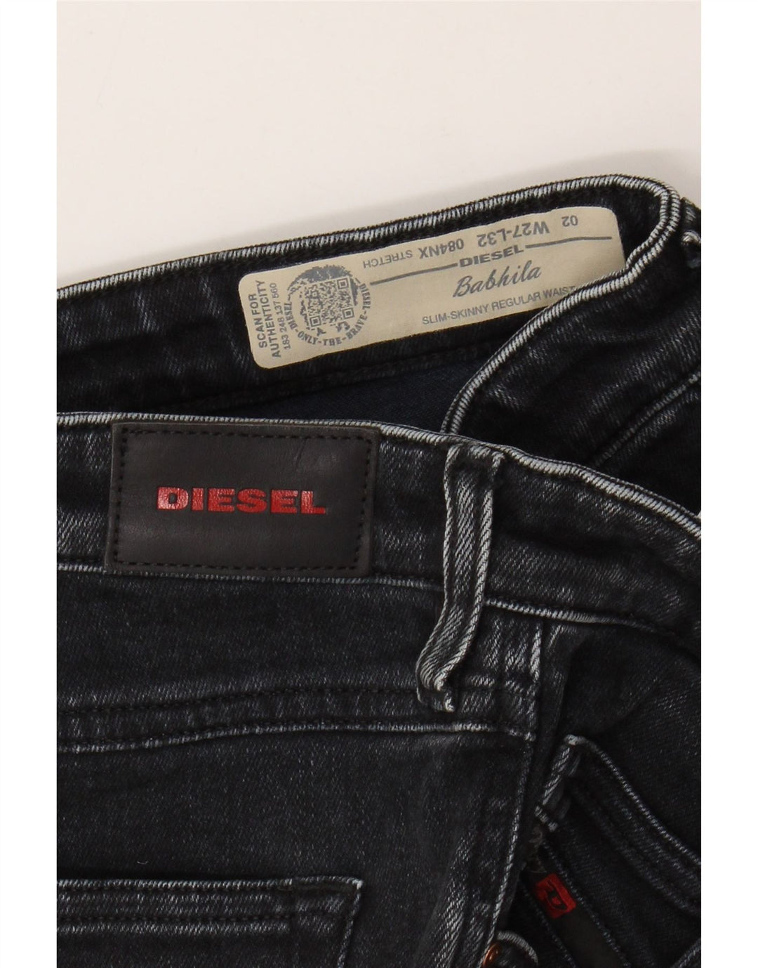 Γυναικεία DIESEL Babhila Regular Fit Slim Skinny Jeans W27 L27 Μαύρο βαμβακερό