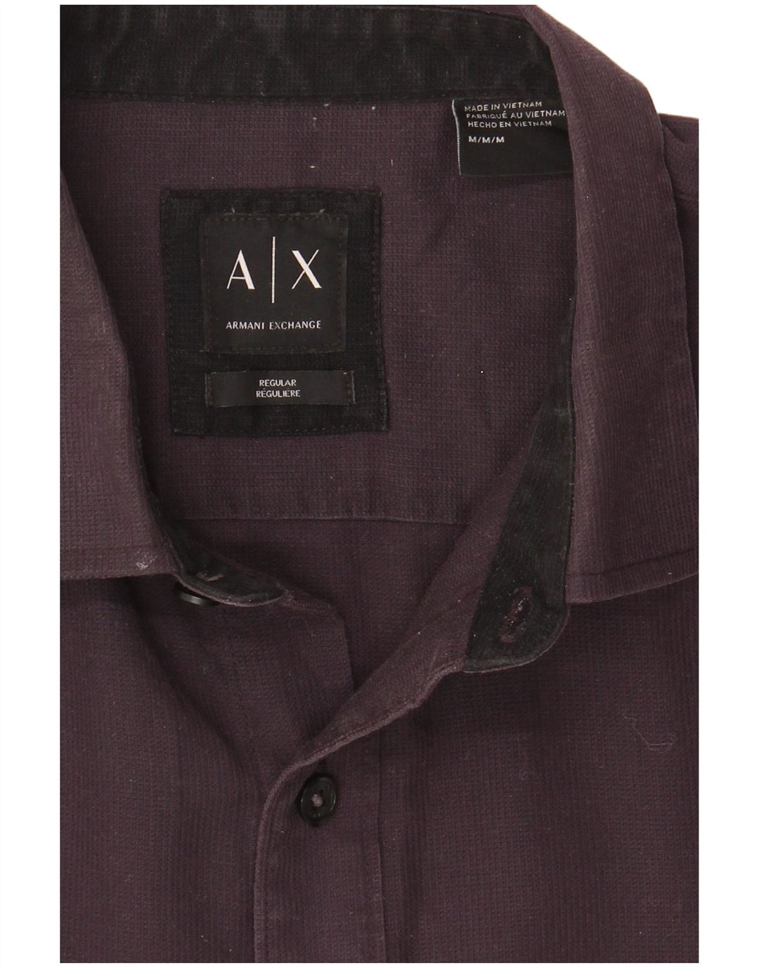 Armani Exchange Ανδρικό πουκάμισο κανονικής εφαρμογής, μεσαίο μαύρο βαμβακερό
