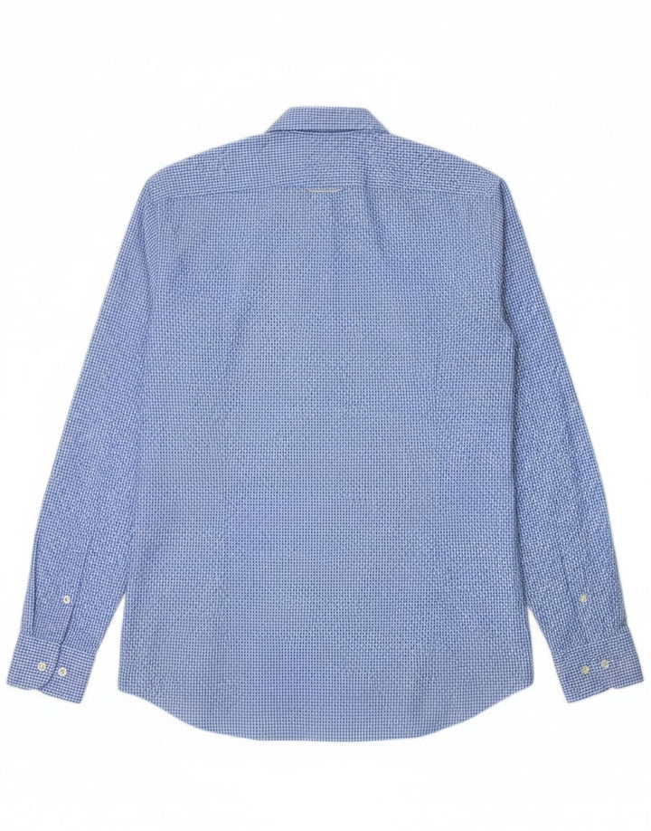 TOMMY HILFIGER Mens Fitted Shirt Size 40 15 1/2  Medium Blue Gingham