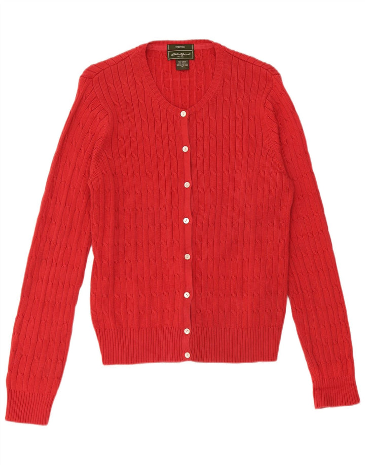 Γυναικείο Stretch Ζακέτα Eddie Bauer UK 14 μεσαίο κόκκινο βαμβακερό