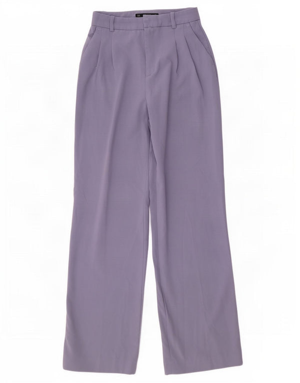 Zara γυναικείο παντελόνι Chino με ψηλόμεσο μικρό W26 L32 μωβ πολυεστέρας