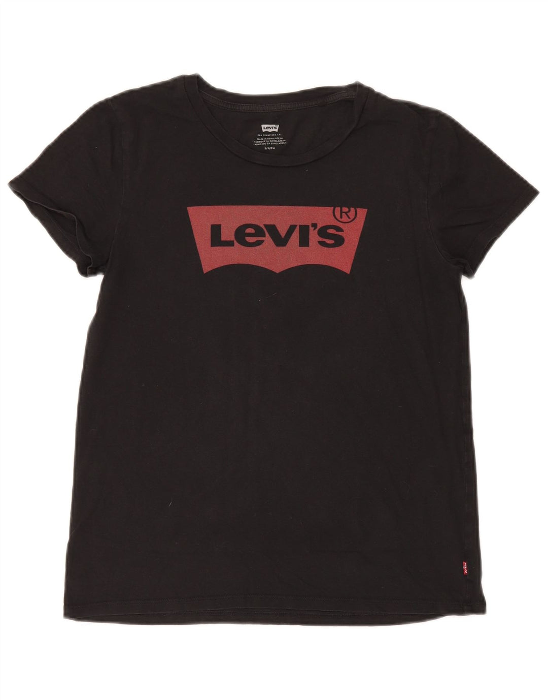 Γυναικείο γραφικό T-Shirt Levi's Top UK 10 Small Black