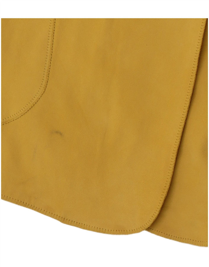 DI BARI Γυναικείο Suede Jacket μεγάλου μεγέθους EU 42 Δερμάτινο μεγάλο κίτρινο