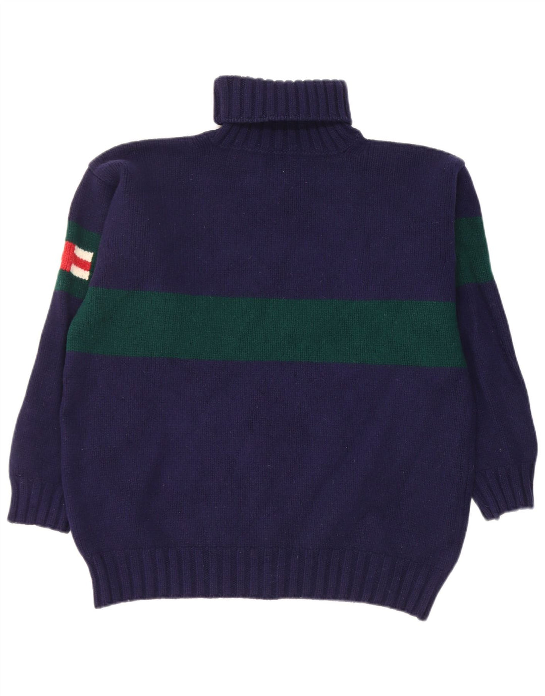 Hackett γυναικείο πουλόβερ με ρολό λαιμόκοψη UK 18 XL Navy Blue Colorblock μαλλί